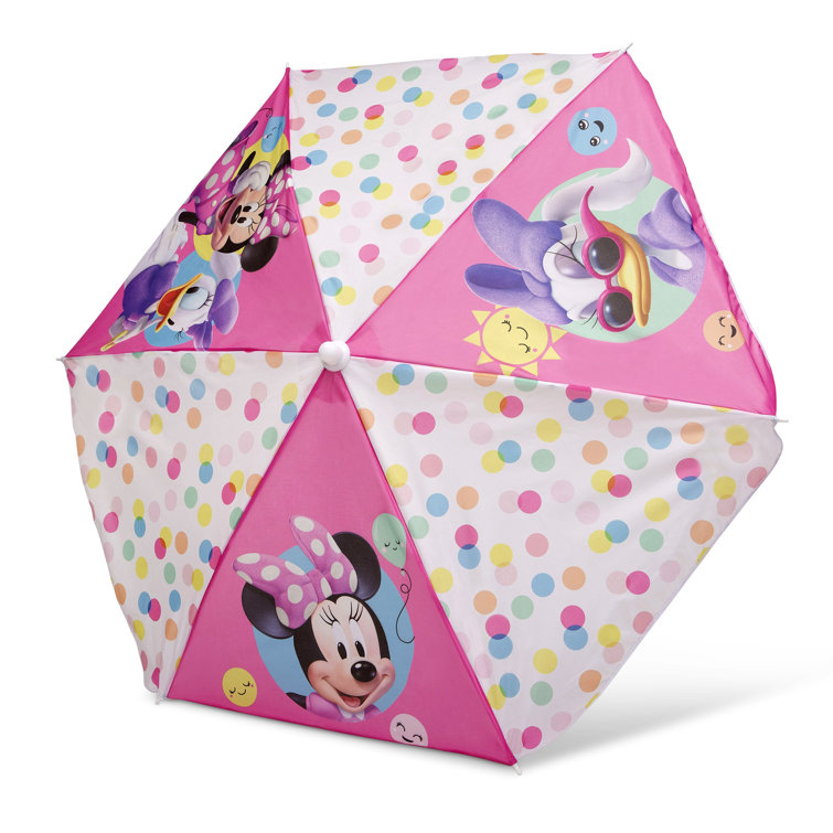 Minnie mouse table clearance and chairs with umbrella